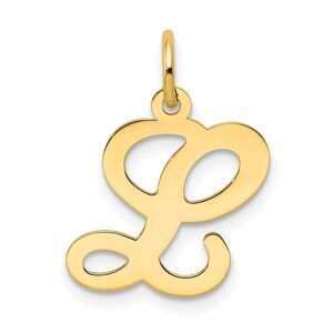 14k Yellow Gold, Sophia Collection, Small Script Initial L Pendant